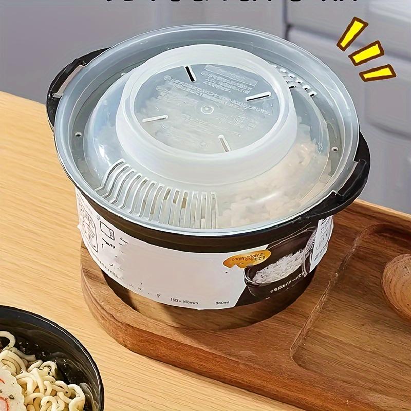 Микроволновая рисоварка с крышкой - Антипригарная, Не содержит БФА, Легко моющийся контейнер для ланча для быстрых блюд и порций на одного, Включает паровыпускное отверстие и прозрачную крышку