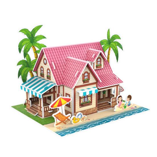 Three-Dimensional 3D Model Puzzles Handmade DIY Houses Building Blocks Kids Toys