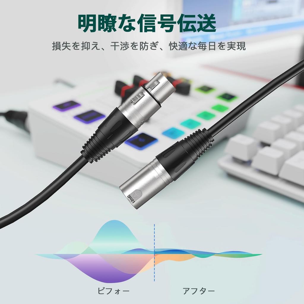 FIFINE XLR Microphone Cable, 3m Extension, XLR Cable, Audio Cable, Microphone Cord, Male to Female, Durable, Black, Authentic Brand, L9