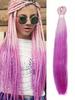 Синтетические предварительно растянутые плетеные волосы, длинная коса, 30 дюймов, разноцветные серебряные нити, мерцающие плетеные волосы, накладные крючком, скрученные косы