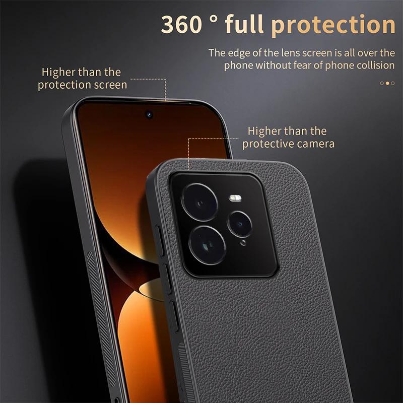Магнитный чехол для автомобиля для Realme GT 7 Pro Роскошный кожаный матовый мягкий бампер Защитная задняя крышка для OPPO Realme GT7 Pro GT7Pro Capa