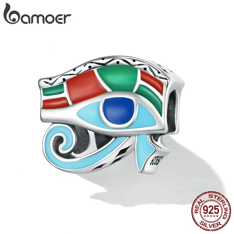BAMOER, новинка, стерлинговое серебро 925 пробы, разноцветные глазки Гора, подвеска из бисера для женщин, подходит для оригинального браслета «сделай сам», ожерелье, ювелирные изделия