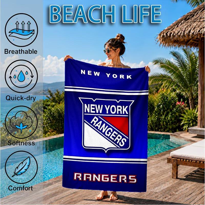 Rangers Hockey Beach Towel, Super Soft Microfiber, Perfect Gift for Her/Him, Birthday, for Pool, Beach, Travel, Decor Beach Party
