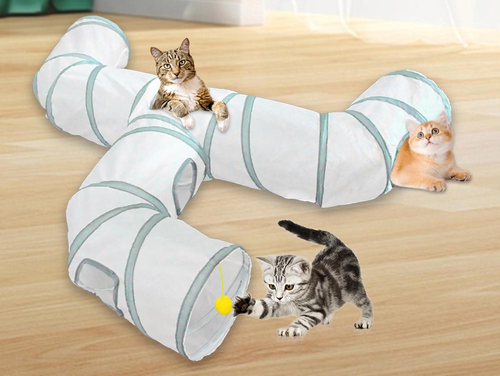 New Gray Faucet Tunnel Play Channel Toy Pet Supplies for Cats Chinchillas