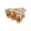Copper Handled Pitcher Style Buttermilk Glass Set of 6