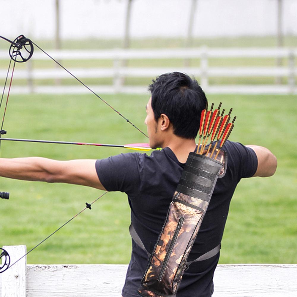 Открытый горшок со стрелами на спине, регулируемая сумка для стрельбы из лука, большая емкость, колчан для стрел