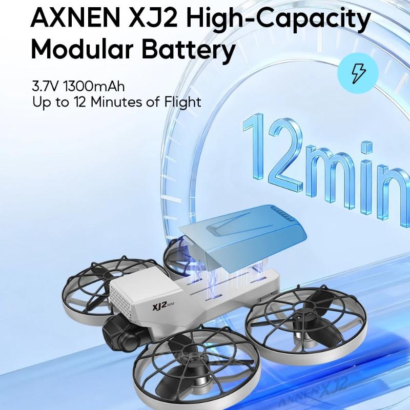 XJ2 Mini Drone 8K Dual HD Camera 5G WIFI Transmission Foldable Brushless RC Quadcopter Full-coverage Protective Cover Remote Control Toy Kid Gift