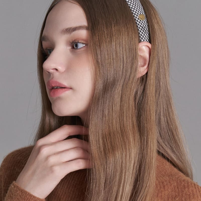 БЕЛЫЕ ПЕСКИ Повязка на голову в клетку «гусиная лапка» Ageda (4 цвета)