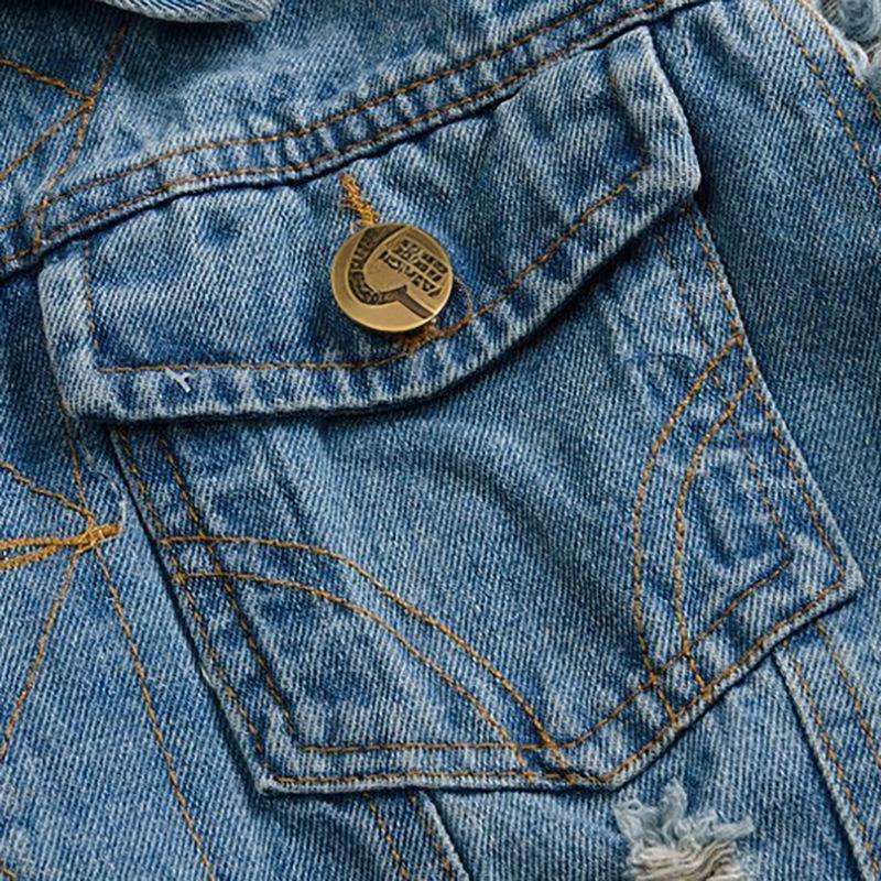 Men's Large Size Denim Vest Spring, Summer and Autumn Slim-fit Vest Vest Ripped Denim Vest