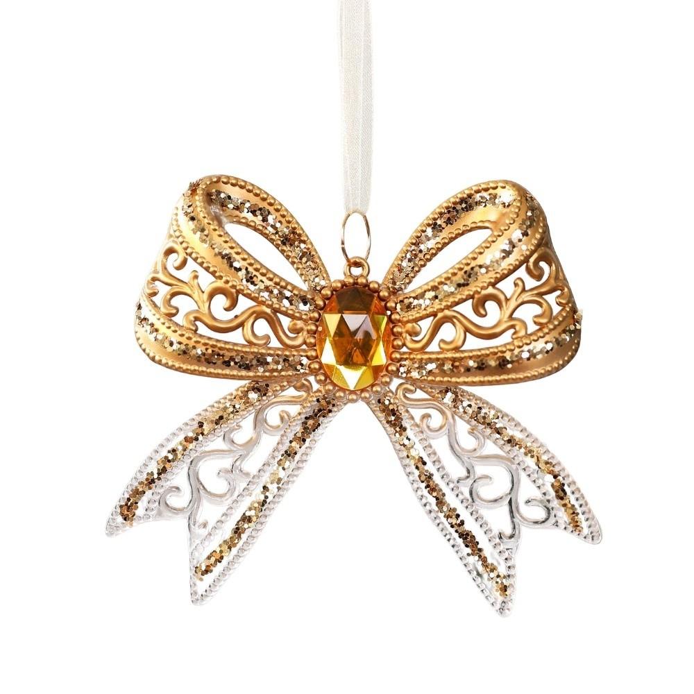 Crystal Prism Christmas Tree Hanging Decorations Golden Translucent Wreath Elk Deer Ornaments Home
