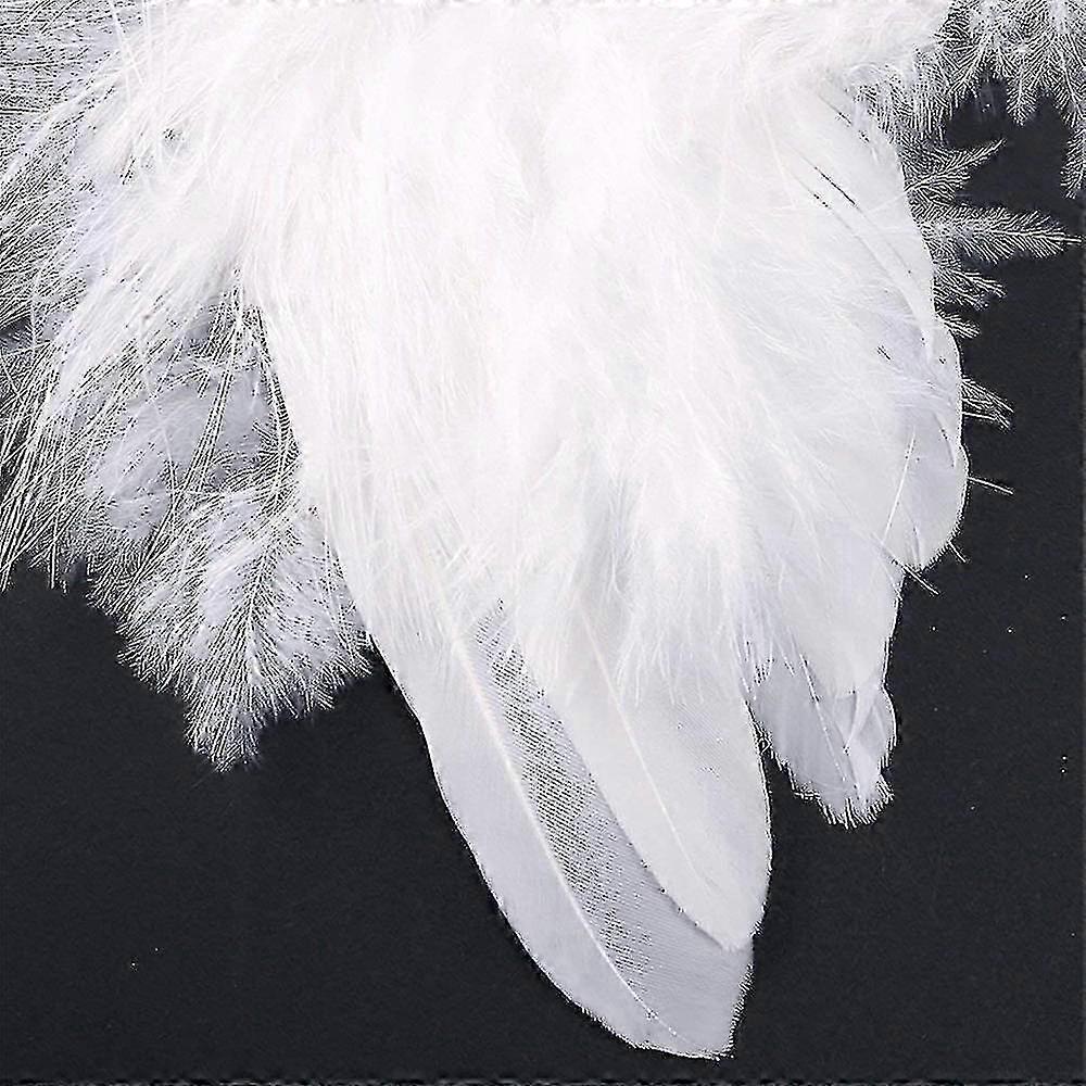 10 Pieces Mini White Feather Wings for Crafts and Decorations