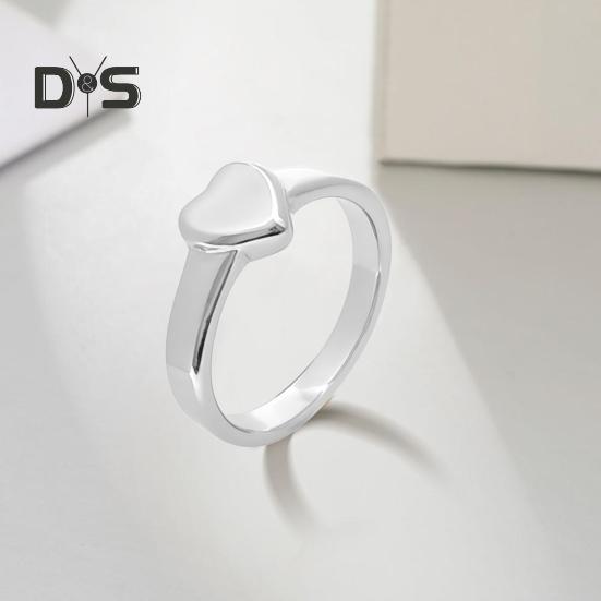 Retro Ring Pure Color Polished Titanium Steel Heart Surface Knuckle Ring Simple Style Multi Sizes Anti-Rust Thumb Ring Lightweight Finger Jewelry