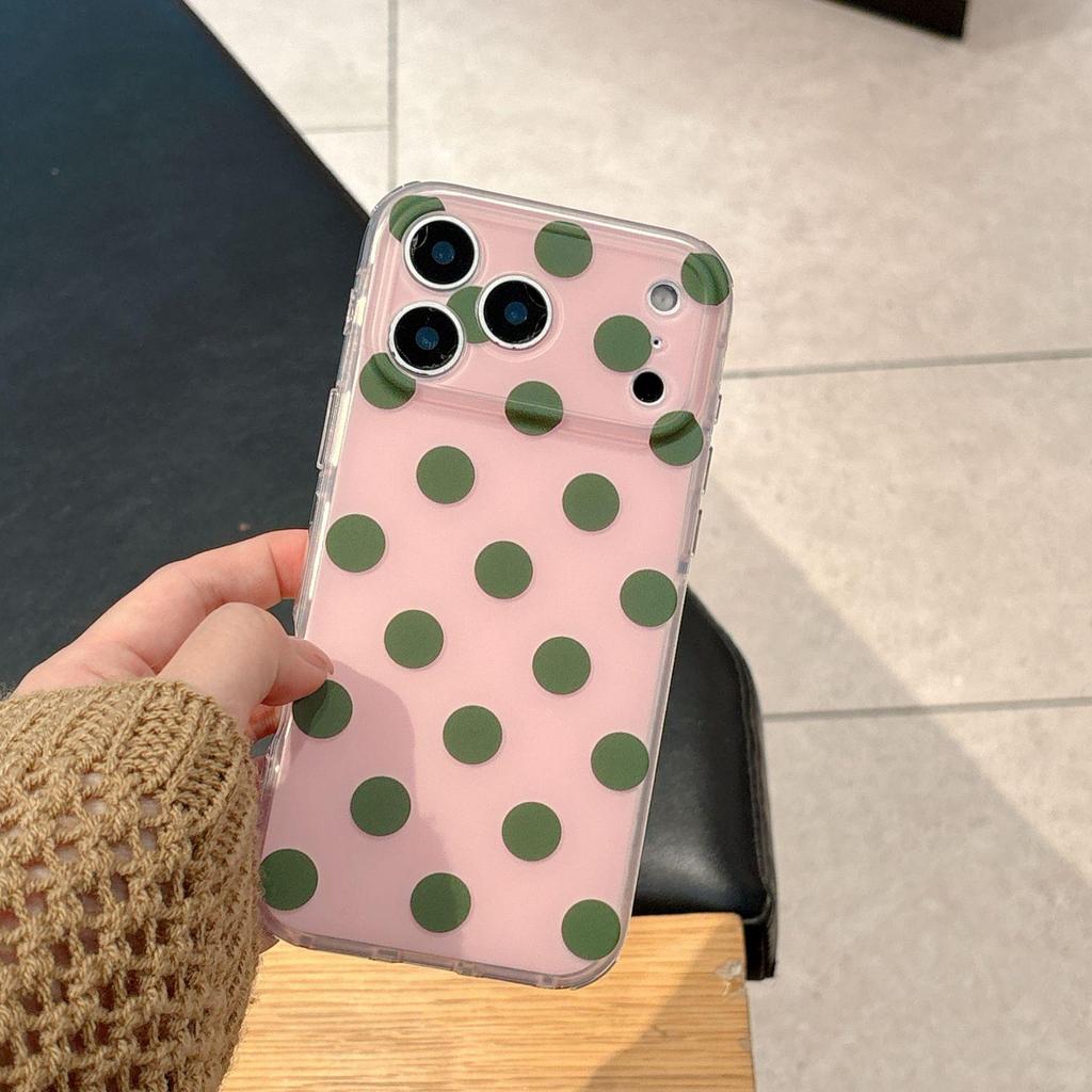 Минималистичный чехол для iPhone 17 Pro Max в горошек, Совместим с моделями 15-17, Контрастные цвета, Идеально для пар