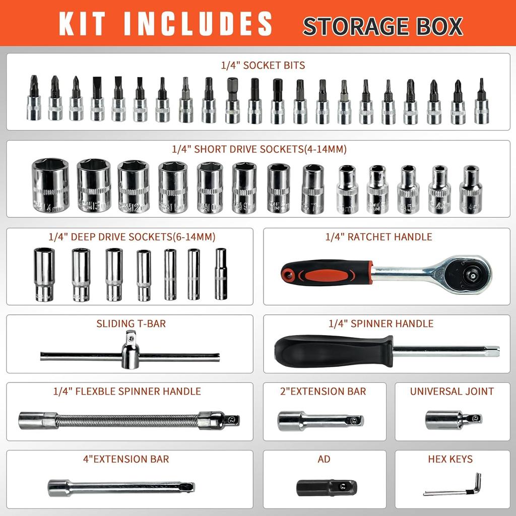 Универсальный набор инструментов для ремонта автомобилей, 53 шт. Комплексные решения для технического обслуживания автомобилей. Высококачественные и прочные аксессуары для ремонта своими руками и повседневного использования.