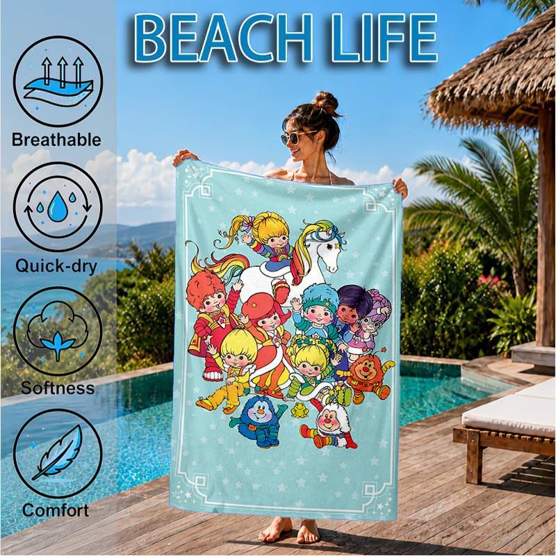 Rainbow Adventure Beach Towel, Microfiber Beach Towel, Perfect For Pool, Beach, Travel, Home Decor Beach Party Fan gifts