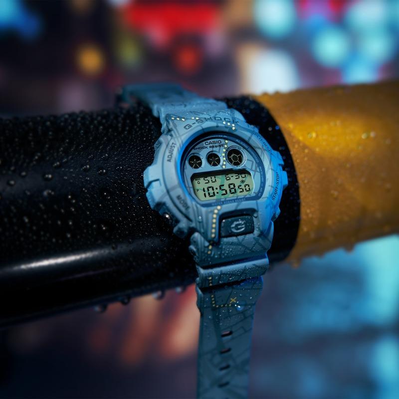 Casio Мужские часы G-SHOCK на смоляном ремешке, водостойкость 200 м, ударопрочность, будильник, кварцевые часы DW-6900SBY-2