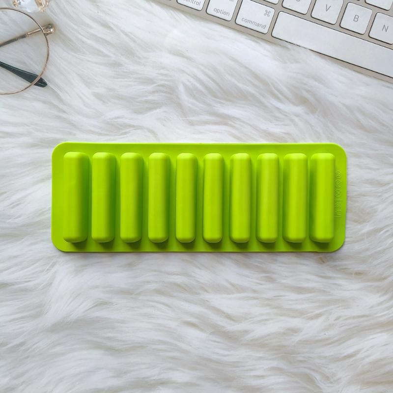 Силиконовая форма для длинных полосок для льда, антипригарная, для шоколада, желе, печенья, для выпечки своими руками, поднос для мороженого, барный поднос, кухонный инструмент, 10 ячеек