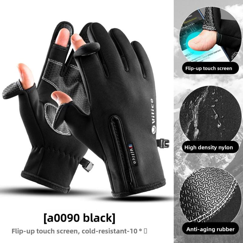 Vilico Touchscreen Ski Gloves Windproof Wear-Resistant Anti-Slip Waterproof for Cycling Fishing Cozy Autumn Winter Hand Gear