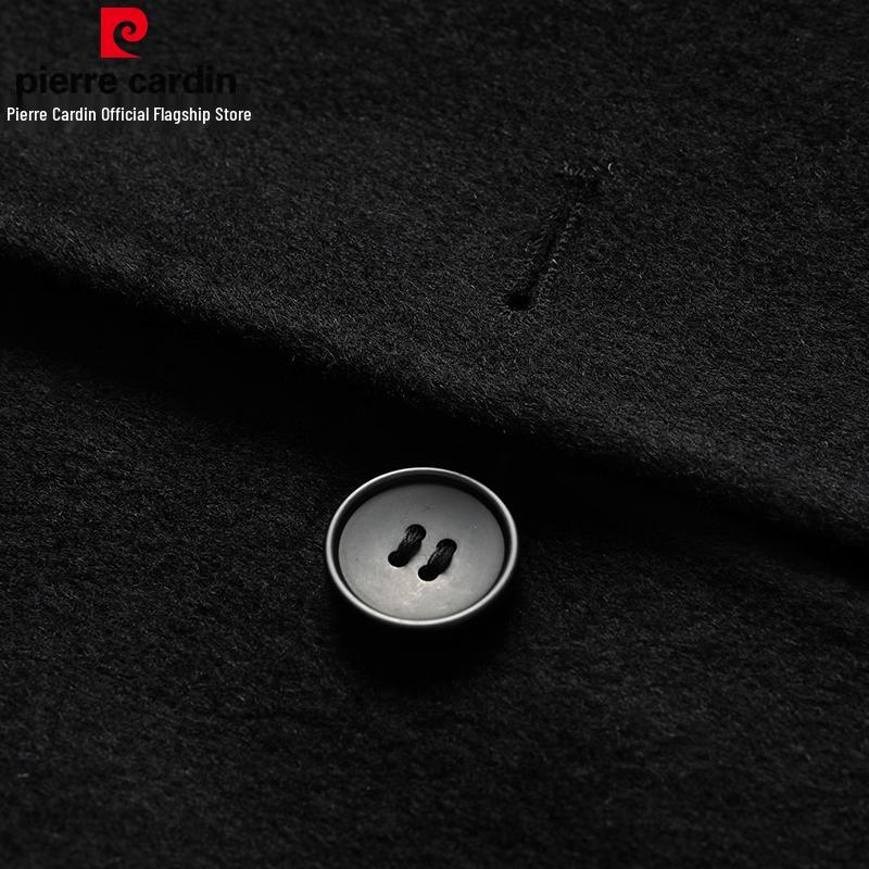 Pierre Cardin Мужское двустороннее длинное шерстяное пальто из 100% мериносовой шерсти