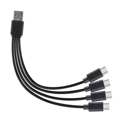 Короткий 4-в-1 Мульти USB Кабель для Зарядки 12см/20см 4 Порта Разветвитель Type-C 5V 2A Для Мобильных Телефонов Смартфонов Планшетов