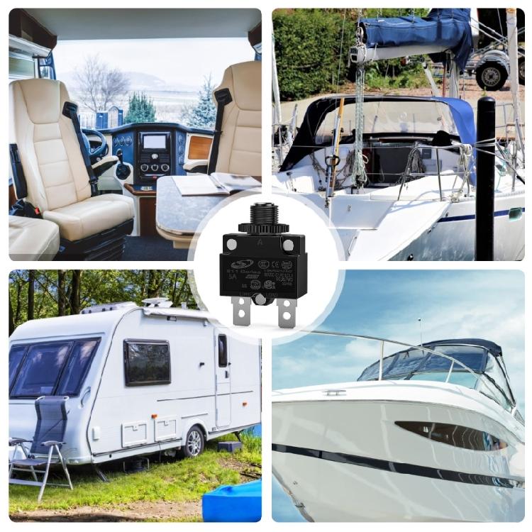 5A/10A/15A/20A Overload Protector Push Button with Waterproof Cover Circuit Breaker Over Current Protection Switch