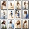 Watercolor Jesus Walking On Water Poster Jesus with Children Picture,canvas Painting Christian Wall Art Christ Home Decor Gift