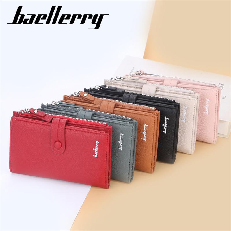 Baellerry Men Women Fashion Card Holder Wallets Casual Design PU Leather Purse Hasp Coin Purses Wallet