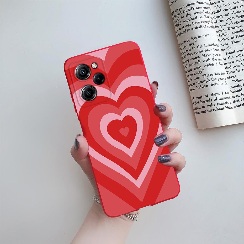 Poco X5 Pro Case For Xiaomi Poco Pocco Poko X5 X 5 PocoX5 X5 Pro 5G Phone Case Cute Love Heart Silicone Soft Cover Funda Bumper