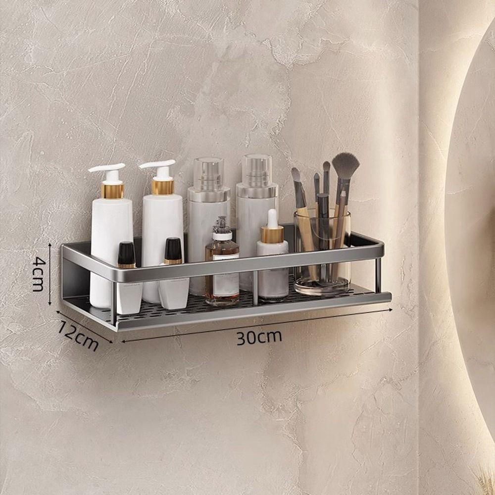 No Drill Shower Organizer Aluminum Corner Shower Shelf Multi-function Bathroom Shelves  Bathroom