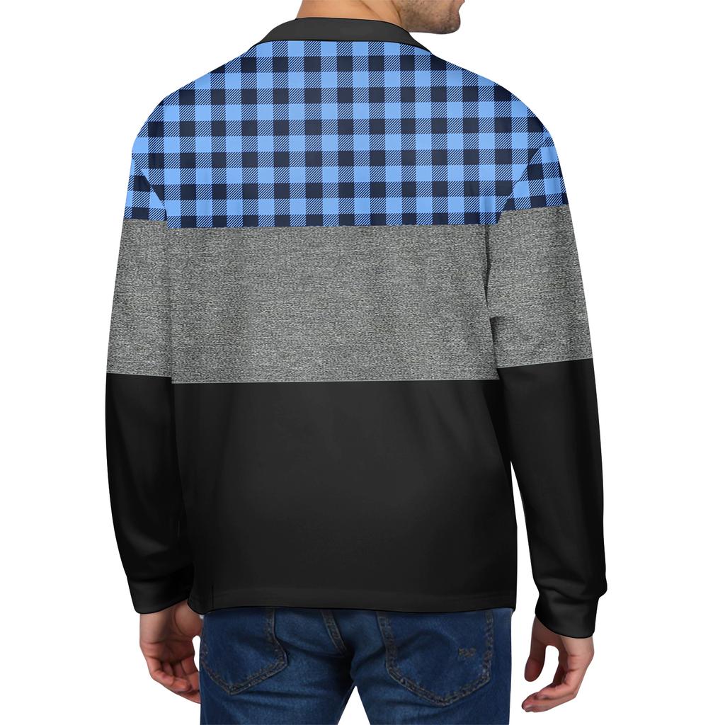 Мужские повседневные топы с длинными рукавами на пуговицах с полосатым принтом