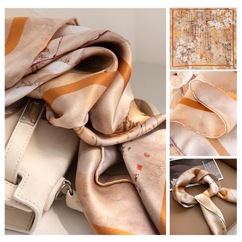 Mother's Day Silk Scarf Gift Set: 100% Mulberry Silk Square Shawl