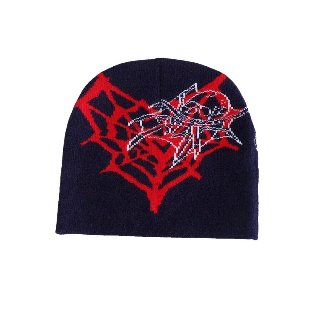 Heart Shape Spider Web Pattern Knitted Hat For Fall And Winter Season