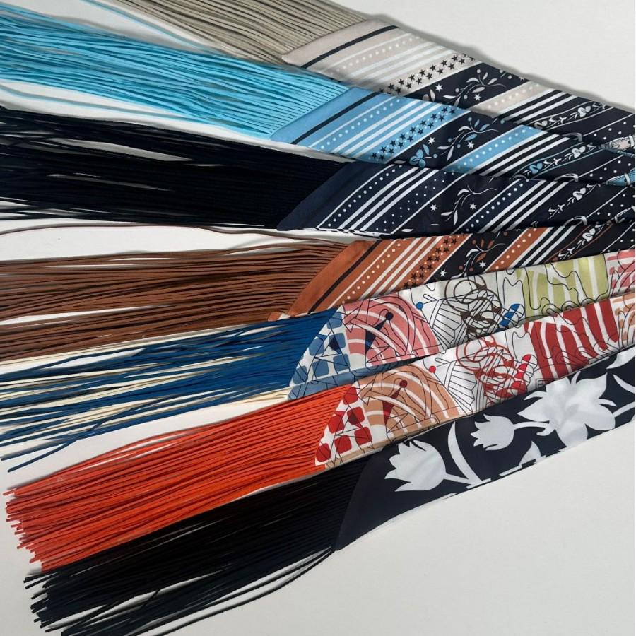 Женский твиловый шелковый галстук-лента в корейском стиле: Универсальный аксессуар-шарф и сумка