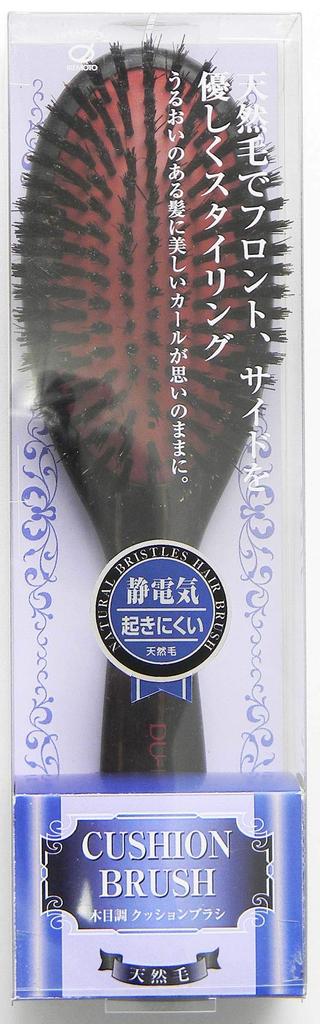 Ikemoto Brush Industry Щетка с натуральной щетиной на подушке W58 x H216 x RD1509B, Коричневая, D40 мм,