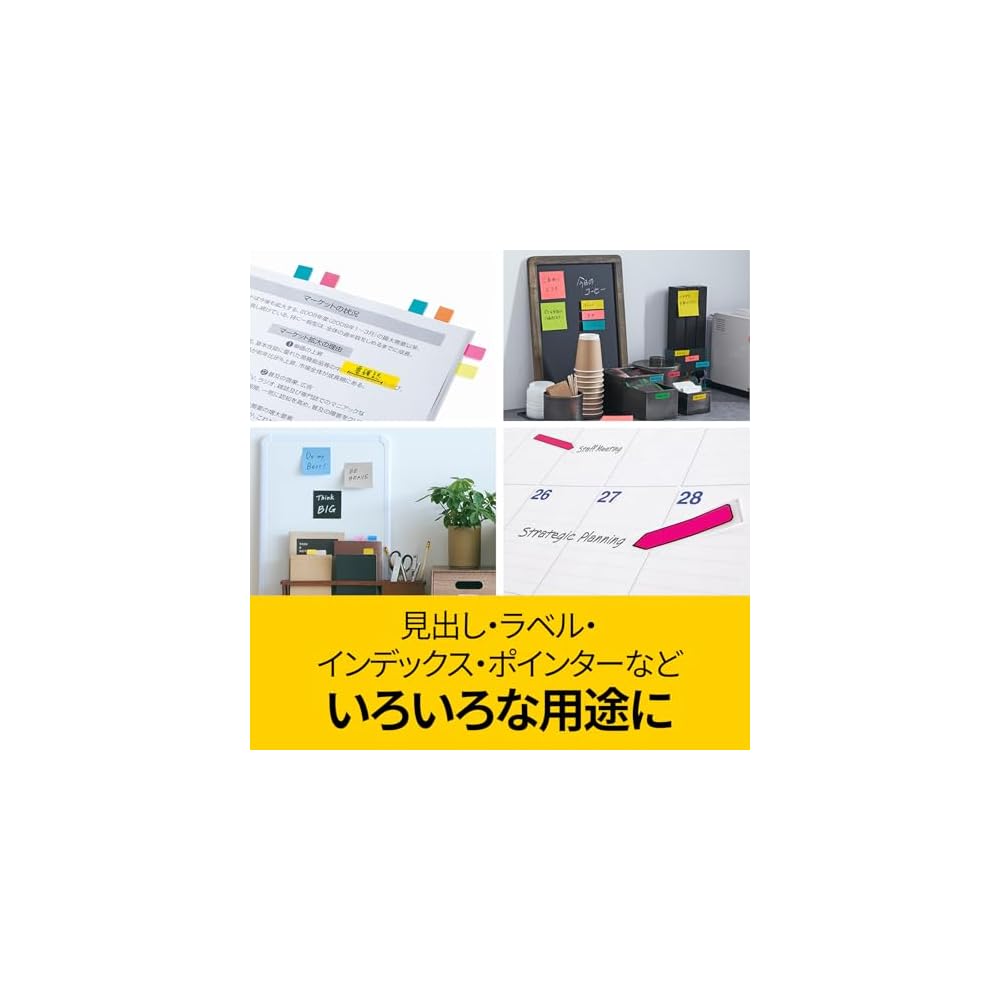 [Limited Edition] 3M Post-it Film Sticky Notes Index Stickers, Cute, Thin, 11-Pack, 9 Colors, 20