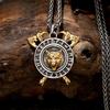 Mix Gold Color Thor's Hammer Wolf Necklaces Retro Norse Odin's Wolf Head Amulet Pendant Men Viking Runes Jewelry