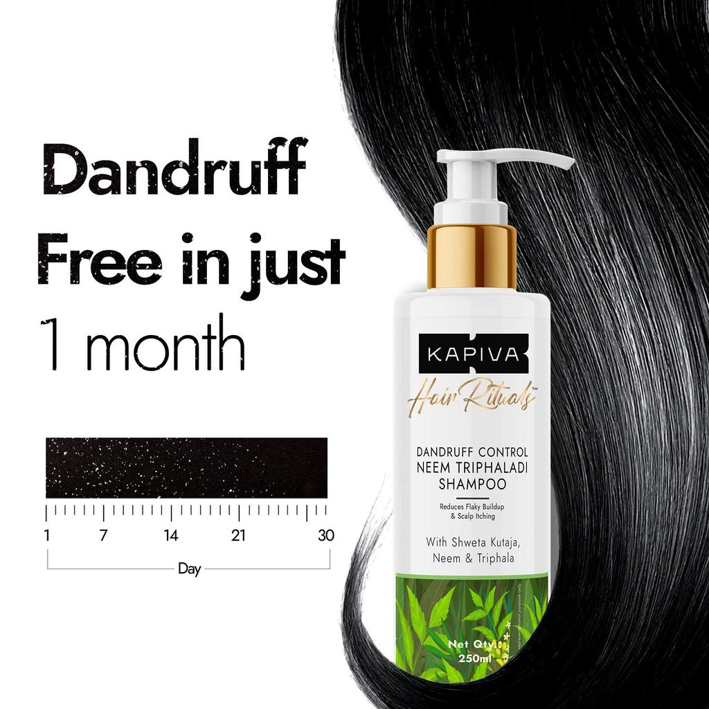 Kapiva Шампунь Dandruff Control Neem Triphaladi 250 мл для здоровья кожи головы и укрепления волос