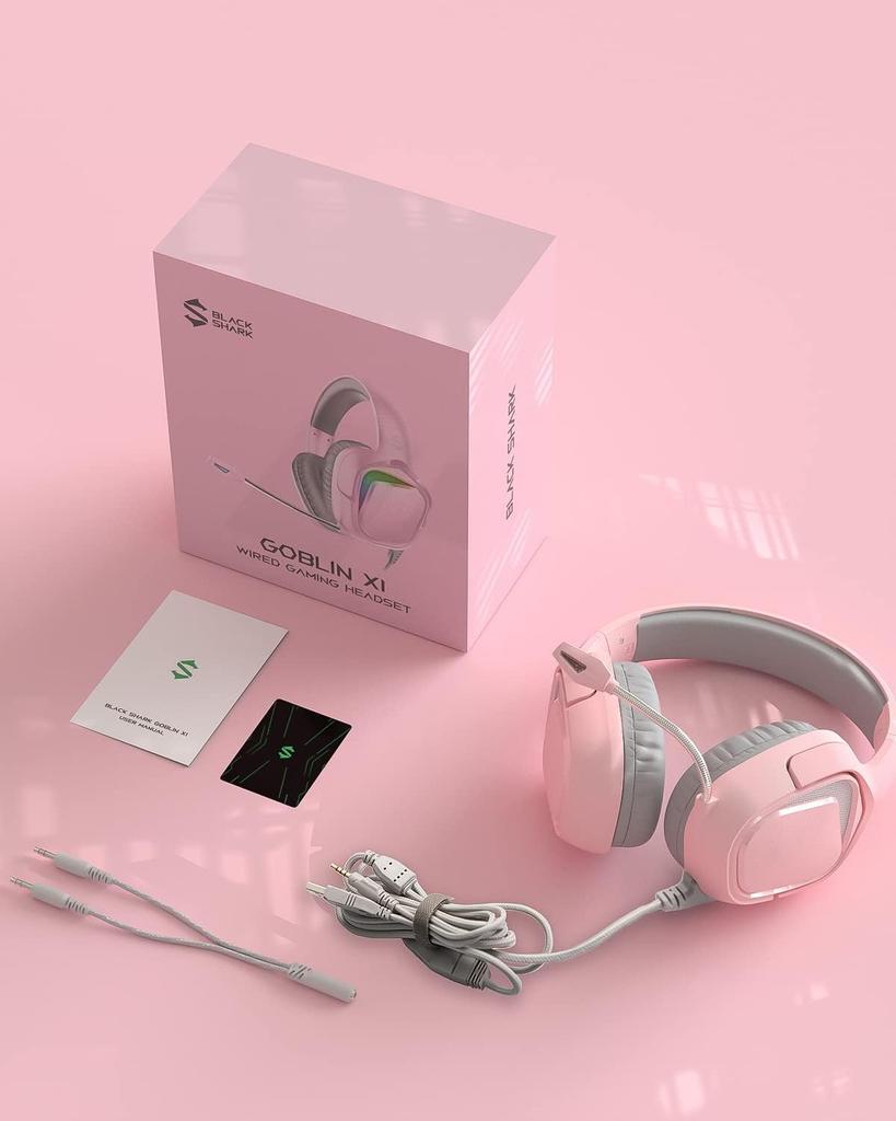 Игровая гарнитура Black Shark X1 Gaming 50 мм Динамический Шум Ультра Чистый Совместимый с Игровой Розовый Японский, 3,5 мм Аналоговый, Драйвер, Шумоподавление, Микрофон, Встроенный