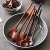 6Pcs Wooden Teaspoons Long Wood Coffee Spoon Japan Style Small Wooden Spoon for Tea Honey Dessert Drink Stirrer Mixing Spoons