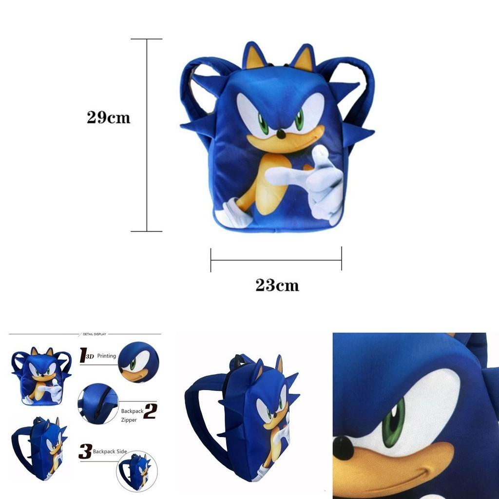 Рюкзак школьный 3D-принт Соник для детей Красочный рисунок Идеально для фанатов видеоигр!