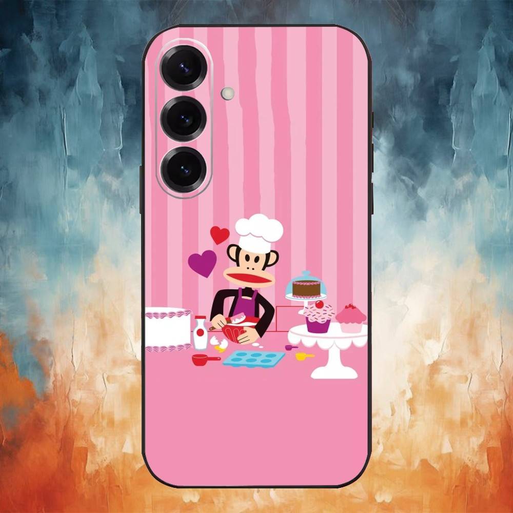 Милый Чехол для Телефона P-Paul Frank Для Samsung GalaxyA13,21s,22,31,32,52,53,71,72,73,Мягкий Черный Чехол