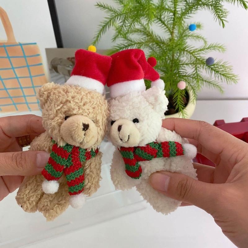 Christmas Bear Ornament Cute Holiday Decor Christmas Tree Pendant Fine Craftsmanship Adjustable Pose Bear Charm for Kids