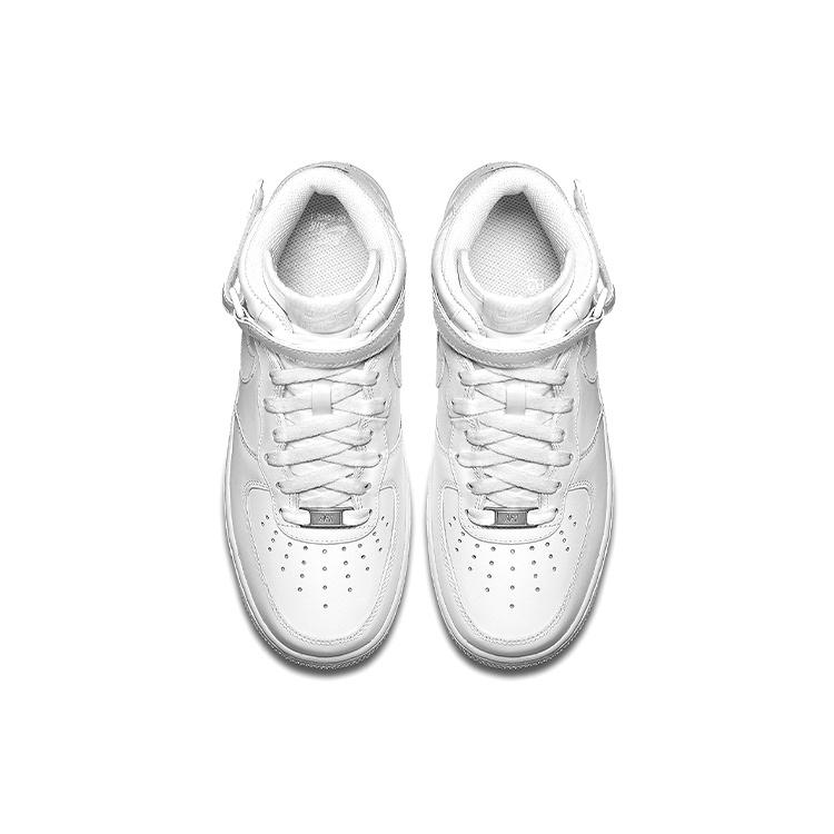 (WMNS) Nike Air Force 1 Mid 07 Кожаные 'Triple White' Женские 366731-100