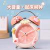 Children's handmade DIY patch alarm clock, retro double bell bell design, silent pointer desktop student clock