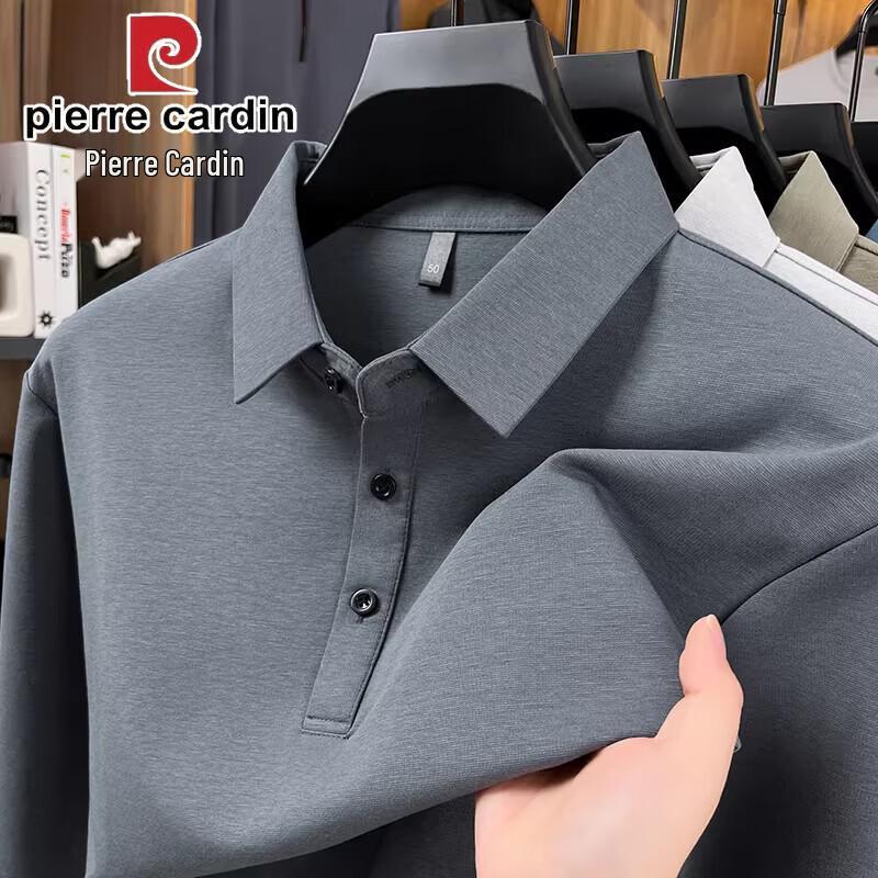 Pierre Cardin Мужская рубашка-поло с длинным рукавом в стиле business casual