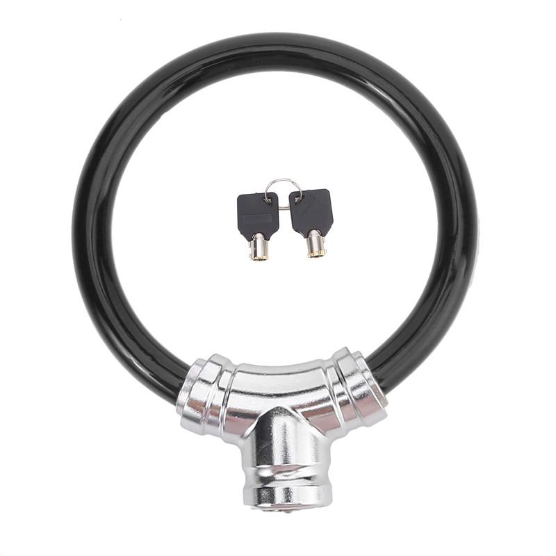 Portable Anti-theft Bicycle Mountain Bike Lock Zinc Alloy Ring Lock For MTB And Electric Bike Thickened Steel Cable Lock 2024