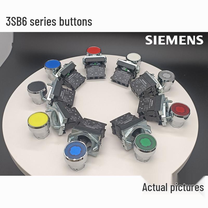 Siemens Green LED Flat Head Push Button 3SB6130-0AB50-1BA0, 3SB6160-0AB60-1BS0