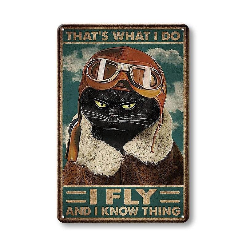 Винтажные металлические плакаты с черным котом, жестяная вывеска, мой Господь, настенные панно, забавные украшения, настенная живопись, модный стиль, домашний железный декор