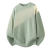 Mens Oversized Crewneck Knit Sweater Casual Long Sleeve Pullover Fall Streetwear