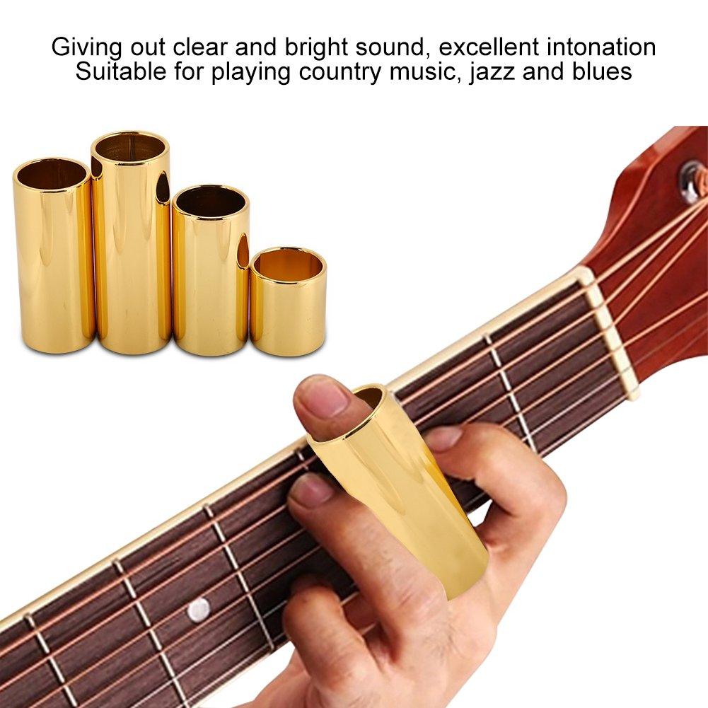 Dilwe Set of 4 slide bars made of produces a bright guitar string slide (28mm/51mm/60mm/70mm lengths), metal, rustproof, sound, bars.